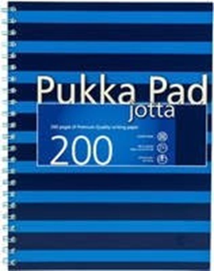 LIBRETTO A4 100 FOGLI RILEGATURA A GRIGLIA PVC BLU NEON PUKKA 8471-NEO